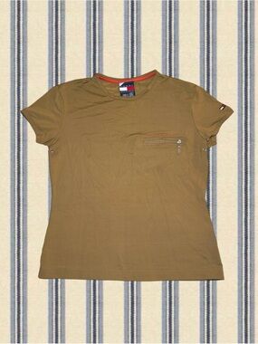 Tommy Hilfiger Olive Green Tee with Baby Pocket